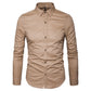 Men Casual Long Sleeve Shirt-Regular Fit Button Down Point