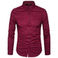 Men Casual Long Sleeve Shirt-Regular Fit Button Down Point